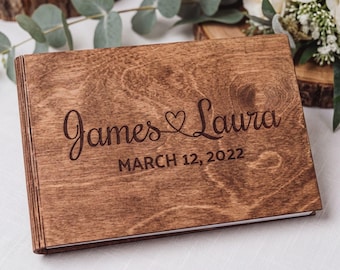 Personalized Wooden Photo Album & Guest Book, Handcrafted Memory Keepsake, Wooden Guest Book, Wedding Easter Gift, Anniversary Gift
