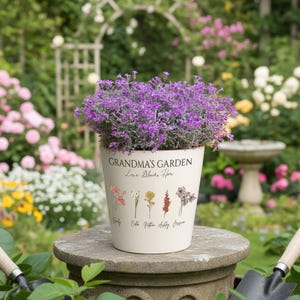 Personalized Nana's Garden Plant Pot, Birth Month Flower Pot, Custom Grandma's Garden, Gift for Grandma Garden, Perfect for Mother's Day