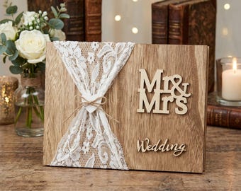 Personalized Handcrafted Wooden Wedding Guest Book – A Timeless Keepsake for Your Special Day, Custom Guestbook, Wooden Wedding Keepsake