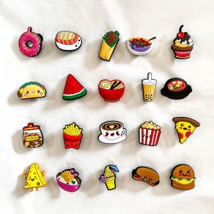 Gourmet Food Shoe Charms, Hamburger Donut Badges Clog Pins, Shoe Decoration Accessory Shoe Clips Cute Charms for Gifts