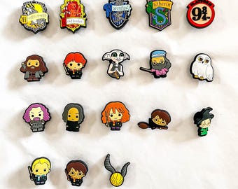 Harry Potter Shoe Charms, Magic Academy Badges Clog Pins, Shoe