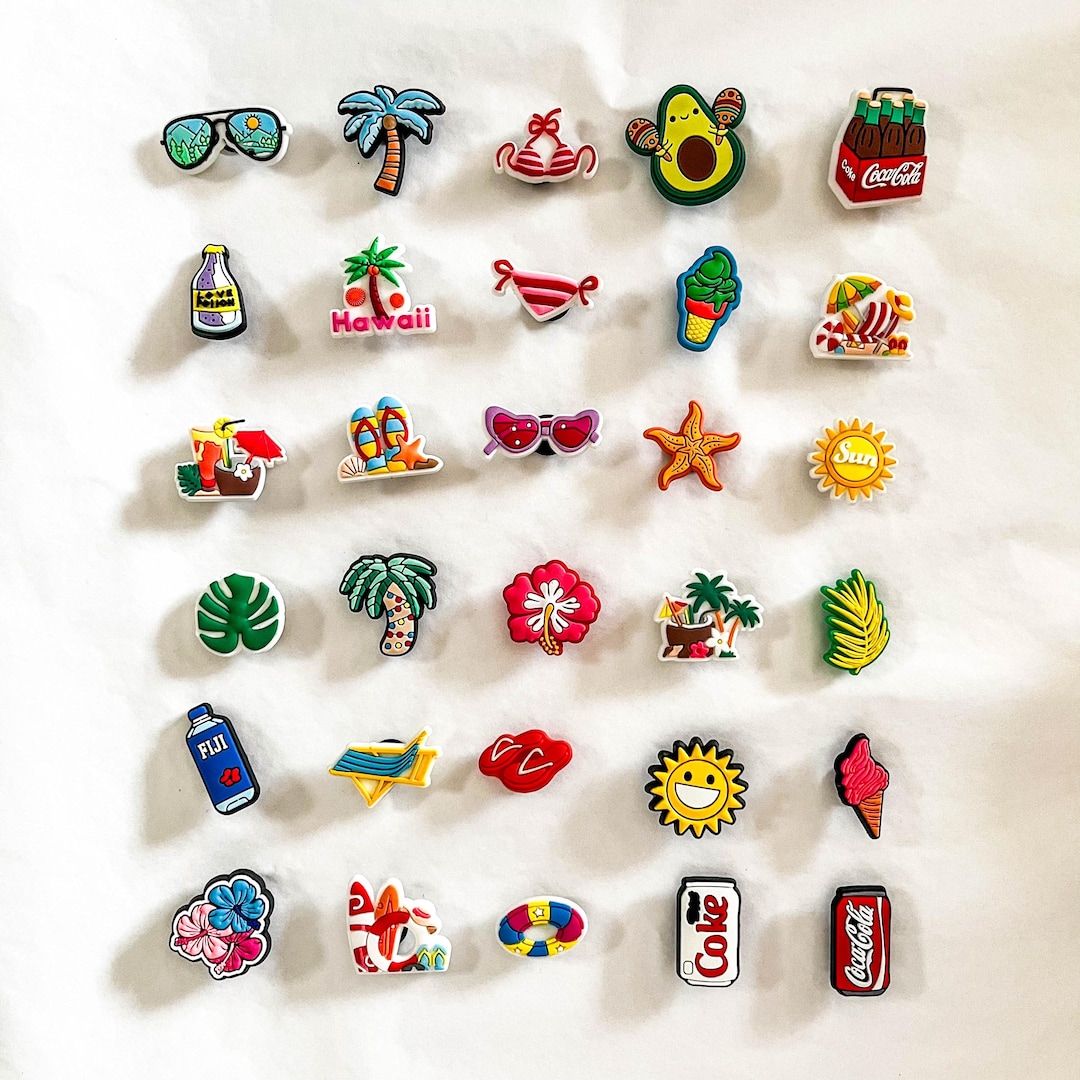Surf Clogs Beach Vacation Shoe Charms, Sunflower Surfing Handmade Charms Badges ...