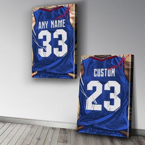 Los Angeles Jersey - Basketball Custom Personalized Canvas Print Basketball Fan, Kids Decor, Man Cave Gift Wall Décor Art. Ready To Hang.