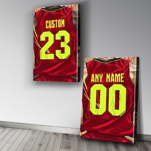 Atlanta - Basketball Jersey Custom Personalized Canvas Print Basketball Fan, Kids Decor, Man Cave Gift Wall Décor Art. Ready To Hang.