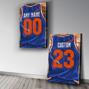 New York Jersey - Basketball Custom Personalized Canvas Print Basketball Fan, Kids Decor, Man Cave Gift Wall Décor Art. Ready To Hang.