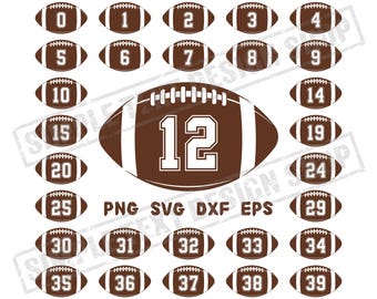 Paquete de números de fútbol americano del 00 al 99 en formato PNG, SVG, DXF y EPS, 110 diseños, plantillas sencillas para camisetas, descarga instantánea.