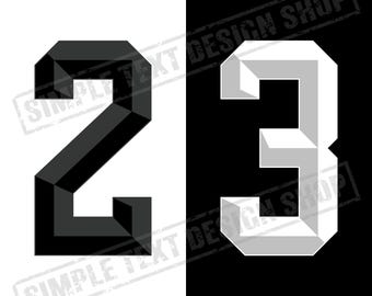 Jersey Numbers 0-9 With Shade Png Svg Dxf Eps Digital Files