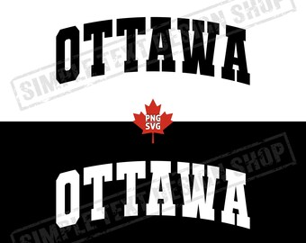 Ottawa SVG & PNG, Canada Ottawa svg, cadeaux pour les amoureux du Canada, png universitaire, conceptions de polices universitaires, conception de texte simple, j'aime Ottawa