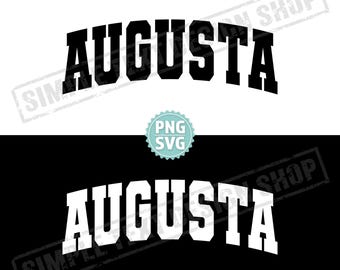 Augusta Maine SVG & PNG, Augusta varsity text png, USA homeland svg, College Style Varsity Font, Vintage Simple Text design