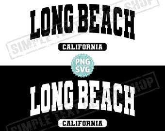 Long Beach California State SVG & PNG, Long Beach varsity text png, USA homeland svg, College Style Varsity Font designs, Vintage design