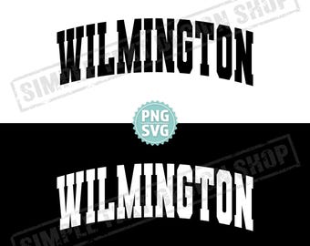 Wilmington Delaware SVG & PNG, Wilmington varsity text png, svg patrie des Etats-Unis, police universitaire de Style, conception de texte Simple vintage