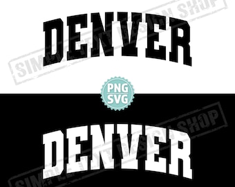 Denver, Colorado, SVG y PNG, texto universitario de Denver, SVG de la patria de EE. UU., fuente universitaria de estilo universitario, diseño de texto simple vintage