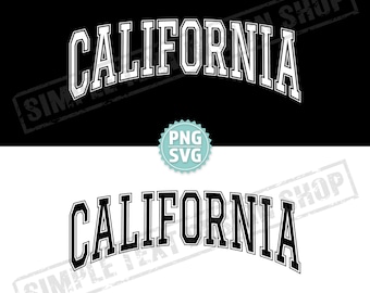 California State PNG SVG Digital Files, Arched Graduate Font Designs, US States Vintage Text Design