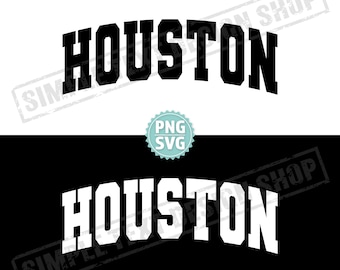 Houston Texas SVG & PNG, Houston varsity text png, USA homeland svg, College Style Varsity Font, Vintage Simple Text design