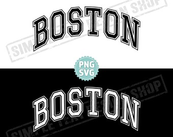 Boston Massachusetts State Arched Graduate Schriftdesign SVG + PNG, USA Heimat Vintage Text Designs