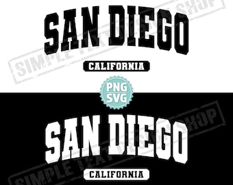 San Diego California State SVG & PNG, texte universitaire de San Diego png, svg de la patrie des Etats-Unis, conceptions de polices de caractère universitaire de Style universitaire, design vintage