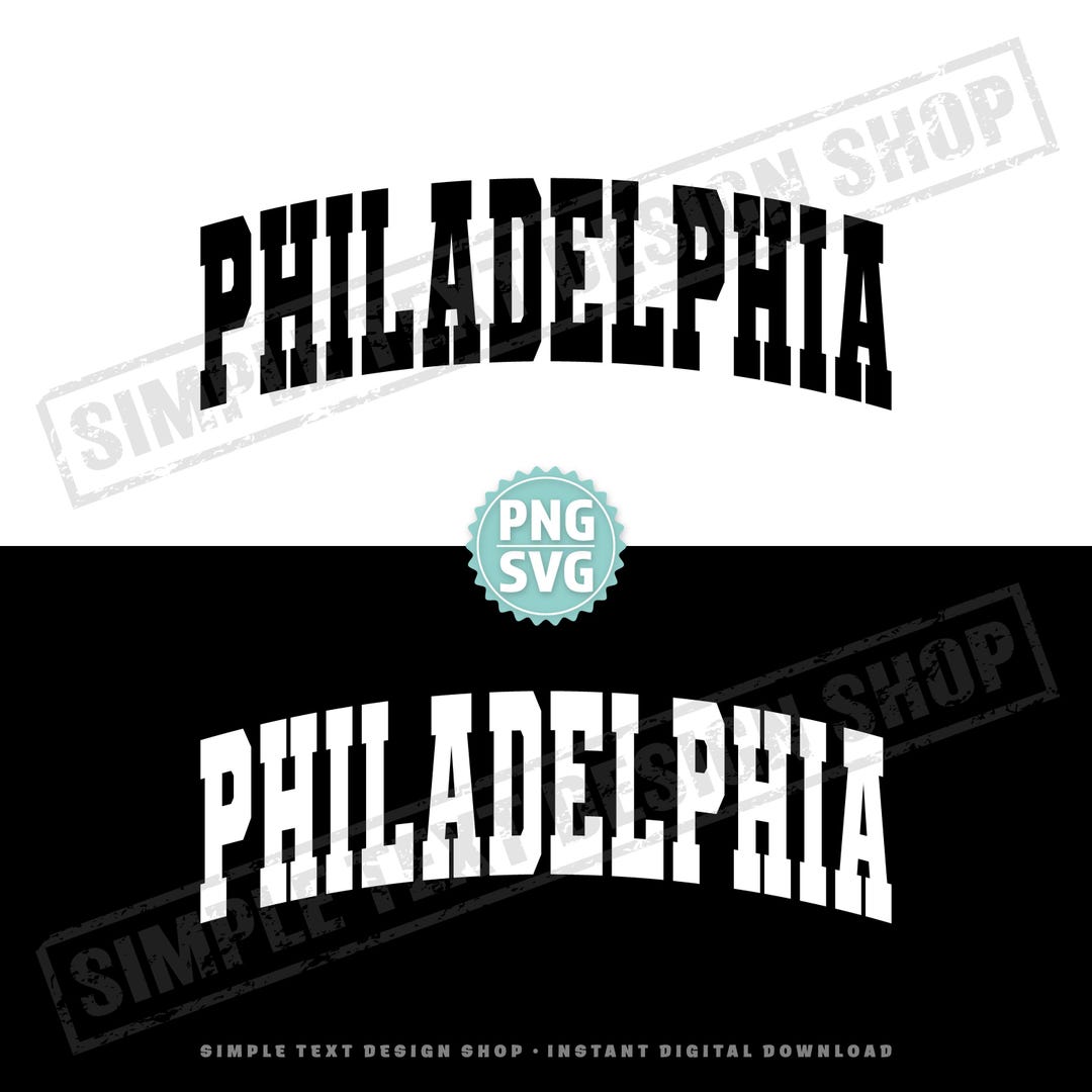 Philadelphia Letter Vector Philadelphia Pennsylvania SVG & PNG, Philadelphia Varsity Text Png, USA ...