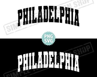 Filadelfia, Pensilvania, SVG y PNG, texto universitario de Filadelfia, SVG de la patria de EE. UU., fuente universitaria de estilo universitario, diseño de texto simple vintage