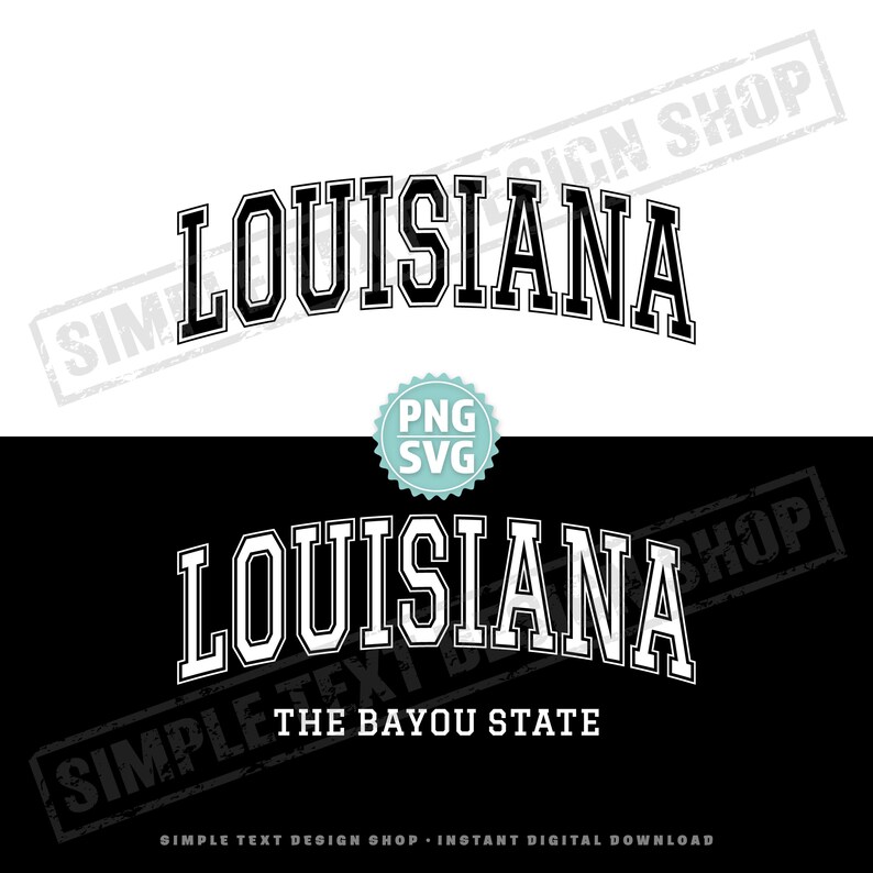 Louisiana The Bayou State PNG and SVG Simple Text Design Thumbnail image