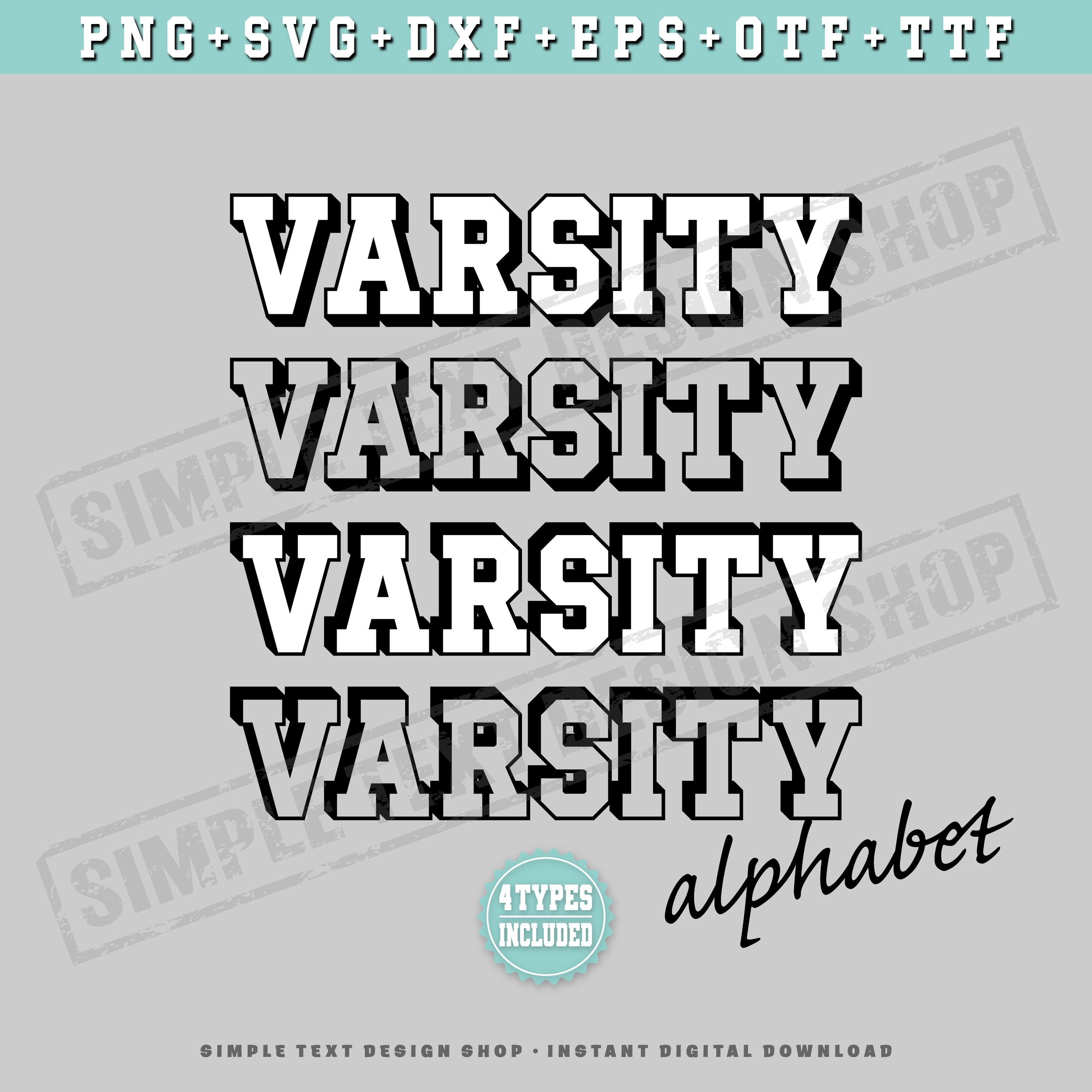 Varsity 3D Effect Font Png Svg Dxf Eps Otf Ttf Bundle, Sports Jersey ...