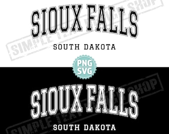 Sioux Falls South Dakota State PNG + SVG, Sioux Falls Arched Graduate Font design svg, Graduate text png, Usa homeland vintage text design