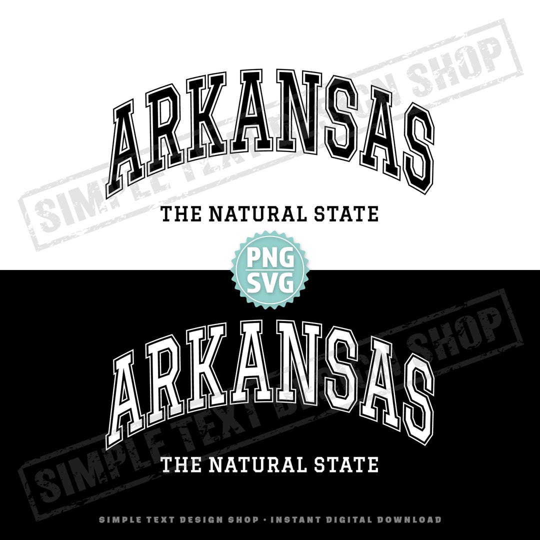 Arkansas the Natural State SVG PNG, Arched Graduate Font Designs Png ...