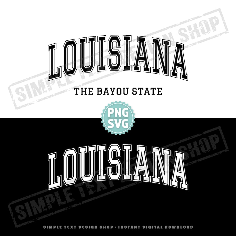 Louisiana The Bayou State PNG and SVG Simple Text Design Thumbnail image