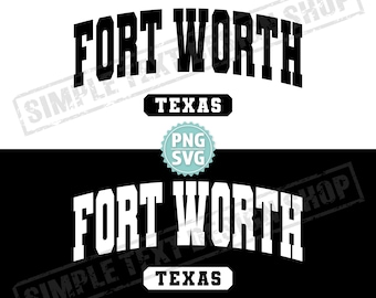 Fort Worth Texas State SVG & PNG, texte universitaire de Fort Worth png, svg de la patrie des États-Unis, conceptions de polices de caractère universitaire de Style universitaire, design vintage