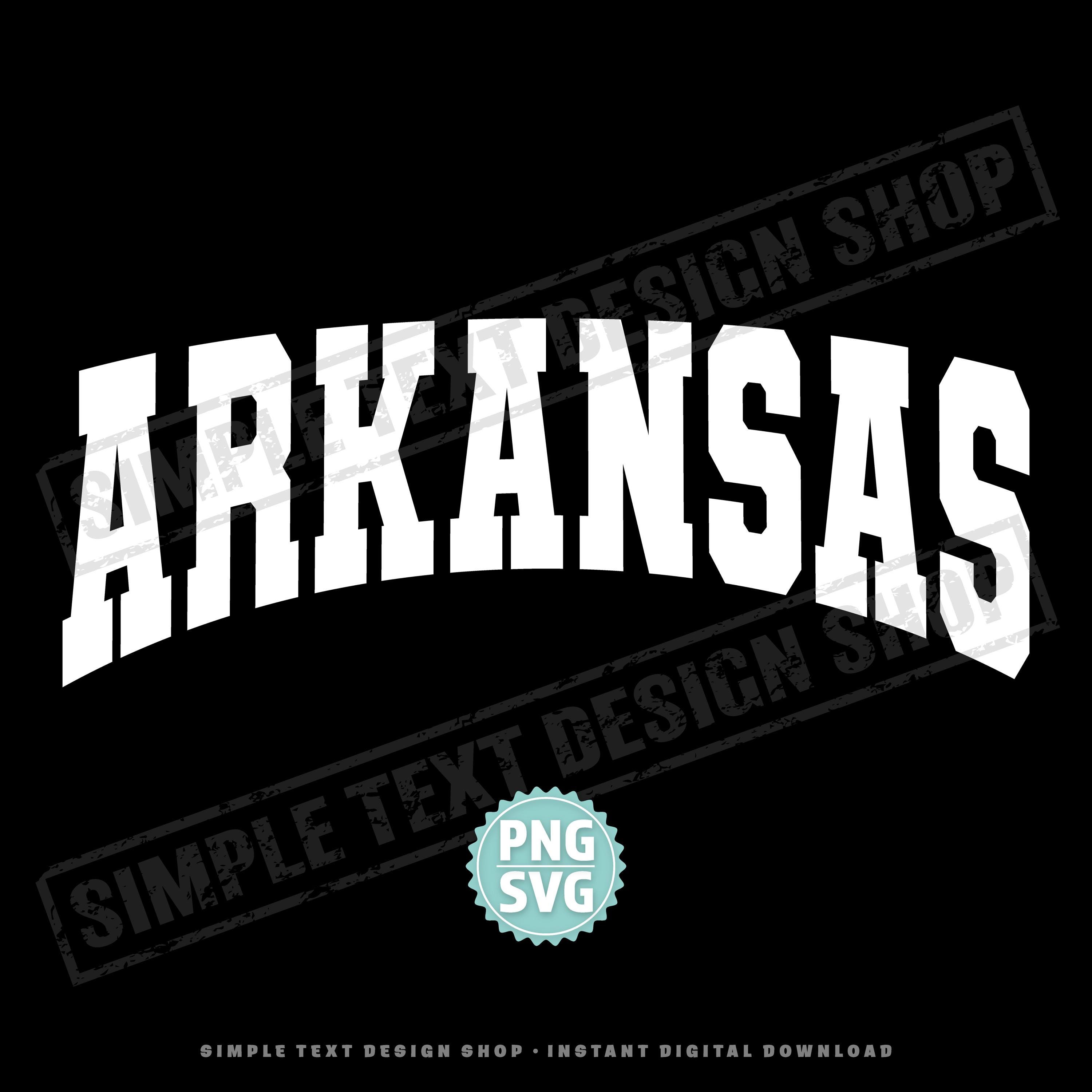 Arkansas State SVG + PNG Digital Files, Arched Varsity Font Designs ...