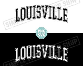 Louisville Kentucky PNG + SVG, projekt tekstu Louisville Arched Graduate svg, czcionka College Style Graduate png, projekt vintage z ojczyzną USA