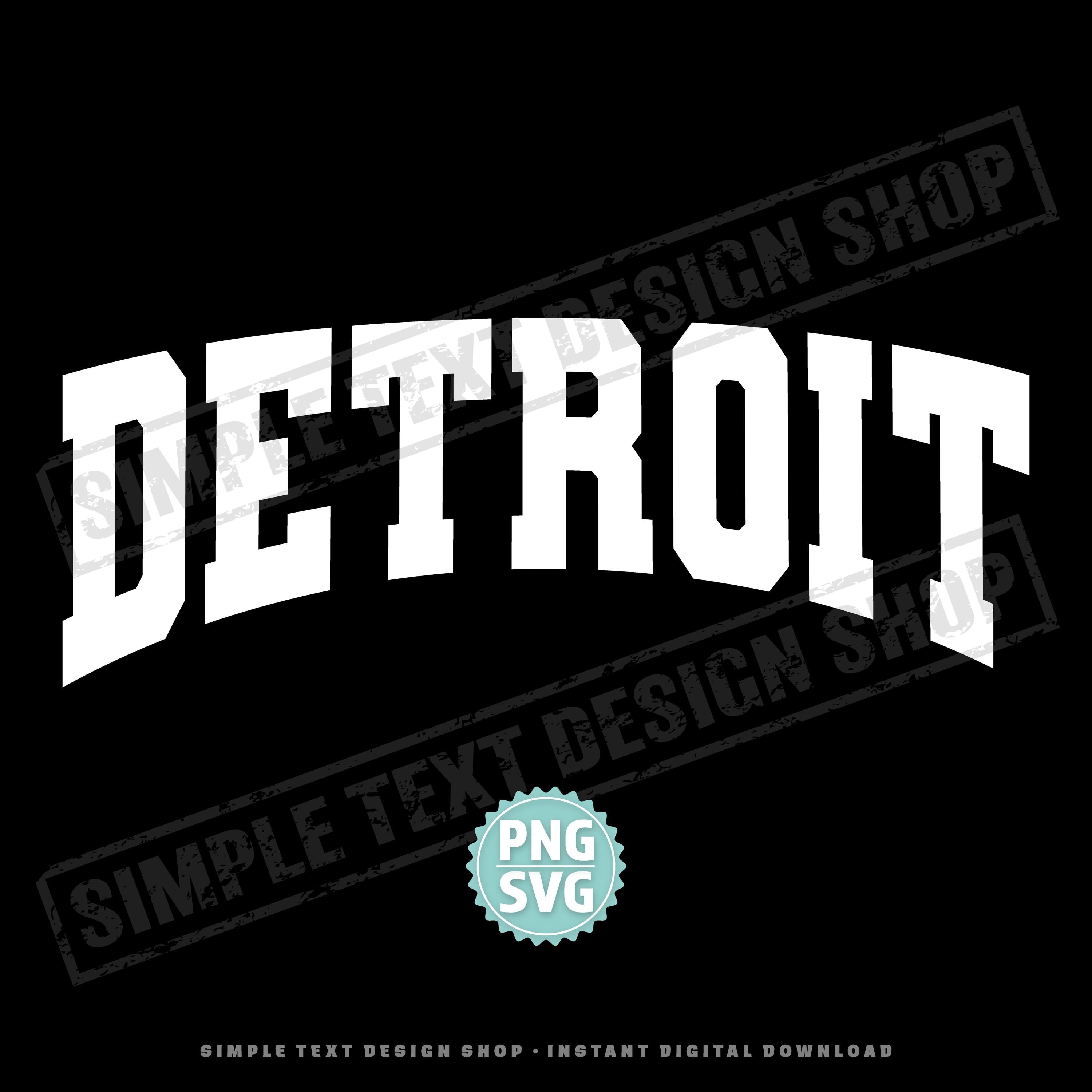 Detroit Cursive Detroit PNG SVG Digital Files, Arched Varsity Font Designs, USA ...