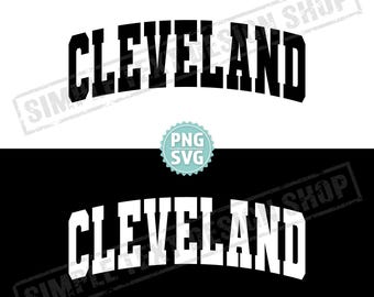 Cleveland Ohio SVG & PNG, texte universitaire de Cleveland png, svg patrie des Etats-Unis, police universitaire de Style, conception de texte Simple vintage