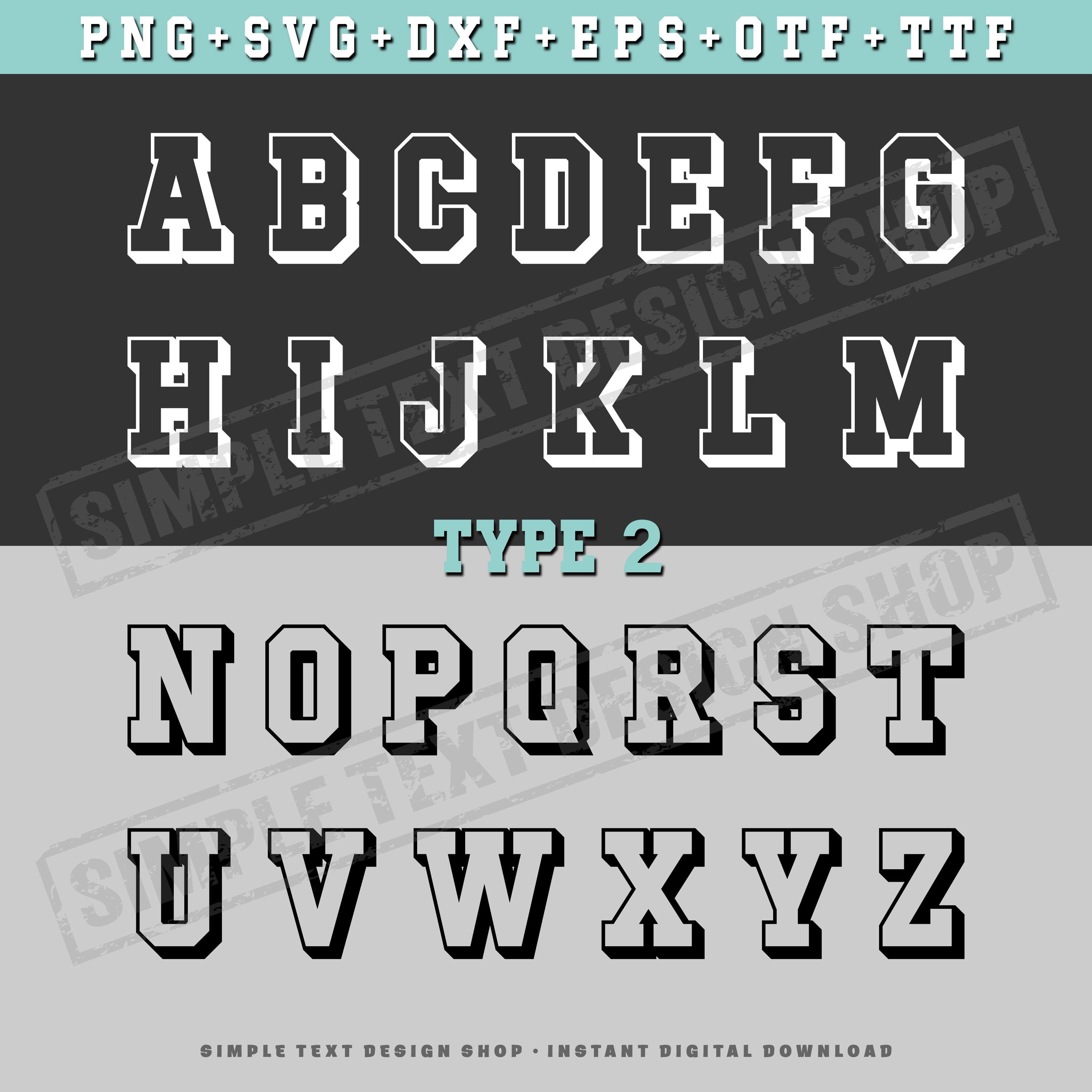 Varsity 3D Effect Font Png Svg Dxf Eps Otf Ttf Bundle, Sports Jersey ...