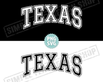 Texas State PNG SVG Digital Files, Arched Graduate Font Designs, US States Vintage Text Design