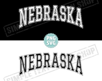 Nebraska State PNG SVG Digital Files, Arched Graduate Font Designs, US States Vintage Text Design