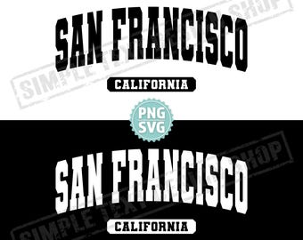 San Francisco California State SVG y PNG, texto universitario de San Francisco PNG, patria de EE. UU. SVG, diseño vintage de fuente universitaria de estilo universitario