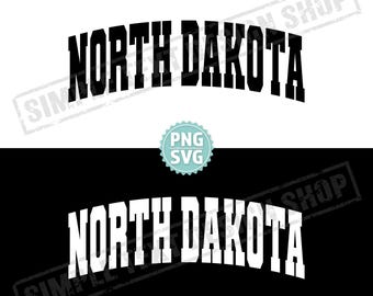 North Dakota state SVG & PNG, Varsity png, Varsity Font designs, America State North Dakota svg, us states design, ND text design