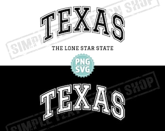 Texas The Lone Star State SVG PNG, Arched Graduate Font Designs png, US States tx svg, America State Vintage Text Design