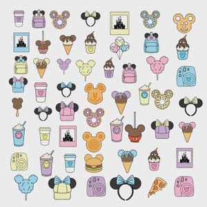 Magic World Clipart Collection - Carnival Clipart - Carnival Items - Park Snacks Food Pastel Clip Art, Mickeyy Minniee Mouse Cliparts bundle