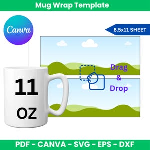 3 Größe Becher Wrap Vorlage 11 Unze 12 Unze 15 Unze Becher Wrap Vorlage Canva Bearbeitbare Bechervorlage Sublimationsbecher Wrap Bechervorlage SVG Becher