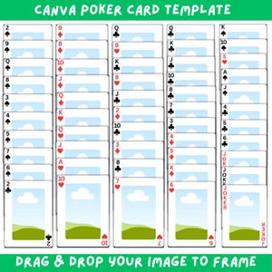 Poker Card Canva Editable Template, Card Sublimation Designs, Play Card Canva Template, Editable Trading Card, Blank Playing Cards Templates