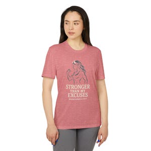 Women&#39;s Adidas Fitness T-shirt, Bold Empowering Motivational Design for Gym Workout, Athletic Black White Activewear, Sporty Modern Apparel,