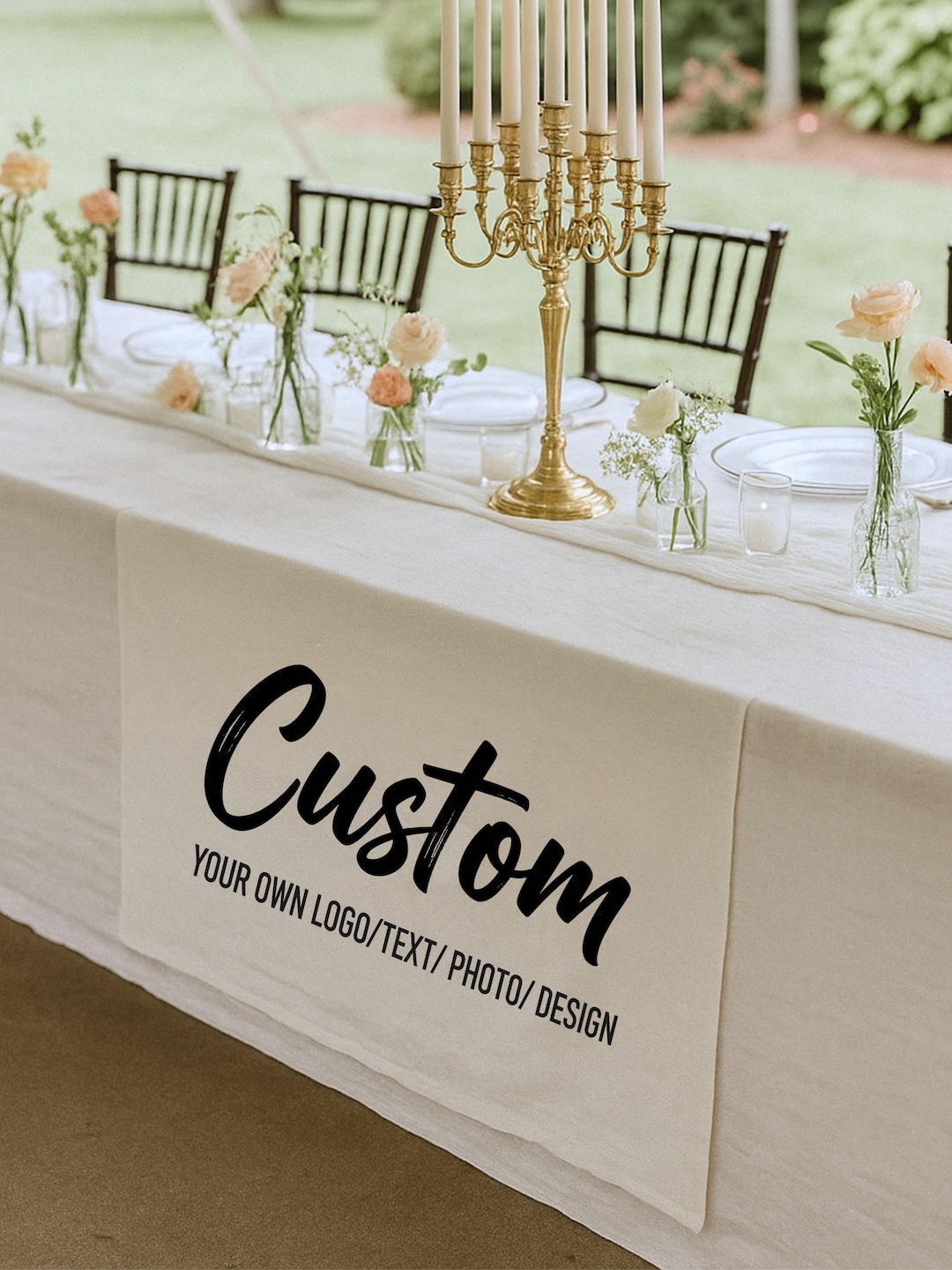 Custom Table Runner, Personalized Logo Text Photo Design, Custom ...