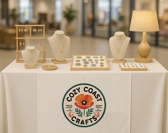 Custom Logo Table Runner for Outdoor Markets, Personalized Printed Table Banner for Vendor Booths, Craft Fairs and Small Business Branding