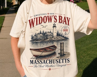Widow's Bay Massachusetts Vintage Shirt, Coastal Lighthouse Graphic Tee, Retro Harbor Travel T-Shirt, Nautical Comfort Colors Tee