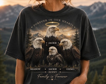 Jackie Shadow Gizmo Sunny Eagle Family Shirt, Forever In Our Hearts Jackie Memorial Tee, Bald Eagle Family Tribute Shirt