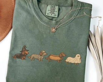 Vintage Art Dachshund Comfort Colors T-Shirt - Halloween Costume Tee
