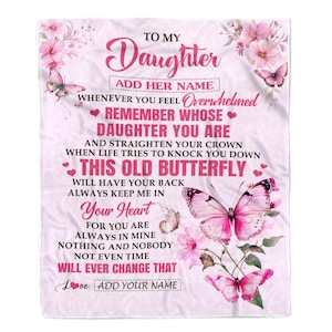 Personalized To My Daughter Gifts Blanket From Mom Dad, Birthday Gifts, Graduation Christmas Custom Fleece Blanket