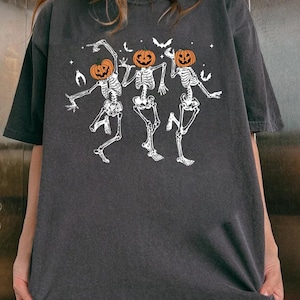 Camisa de esqueleto bailando con colores cómodos, camisa de esqueleto de Halloween, camisa de esqueleto, camisa divertida de calavera, camisa para amantes del baile