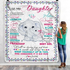 Personalized To My Daughter Blanket, Daughter Birthday Graduation Christmas Customized Fleece Throw Blanket, Custom Daughter Blanket